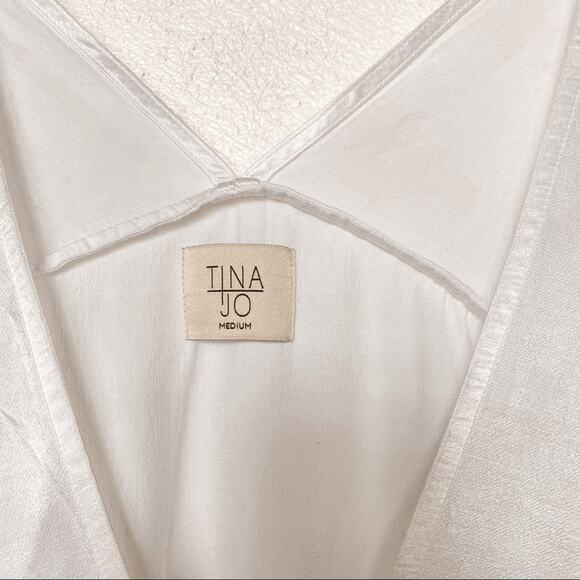 Tina & Jo Short Sleeve Kimono White Top Size Medium - Picture 6 of 14
